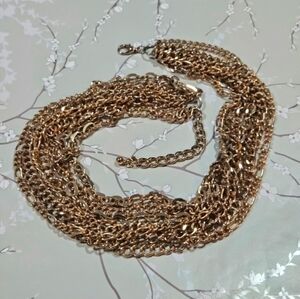 Vintage Gold Layered Statement Necklace